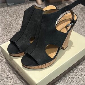 Franco Sarto Black Wedge Sandals